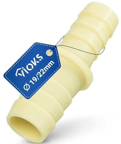 VIOKS Ablaufschlauch Verbinder Schlauch Verbindungsstück Wasserschlauch Verbinder 20/24mm Außen-Ø zum Verbinden von Ablaufschläuchen mit 19/22 mm Endstück-Ø - Spül-& Waschmaschine Zubehör