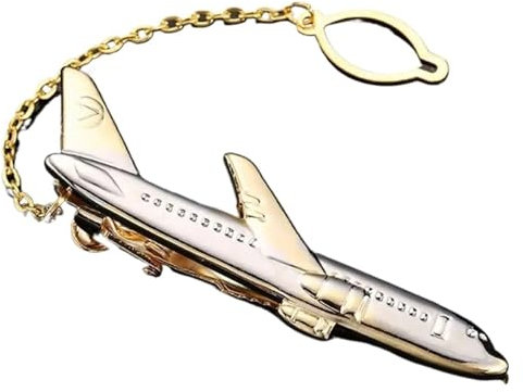 MEMEM Clip de corbata2 uds. Clip de corbata for hombre Simple chapado en oro forma de avión gemelos de avión piloto Pin de palo