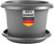 SUSTANIA 1er Set Blumentopf Groß mit Untersetzer, 50 cm Durchmesser, Anthrazit, Pflanzkübel Groß Außen, Blumenkübel außenbereich, Pflanztopf groß außen, Wetterfest, Made in Germany