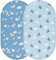 Yukkidds 2er Pack Baby Spannbettlaken Spannbetttücher 81 x 41 cm Elastizität Atmungsaktiv Mikrofaser Matratzenbezug Laken für Kinderbett Beistellbett Babybett, Blaue Kuh