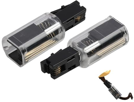 Pack de 2 Démêleurs de Câbles Téléphoniques, Rotation à 360 Degrés, Compatible avec Tous Modèles de Combinés, Installation Facile, Facile à installer Noir et Transparent