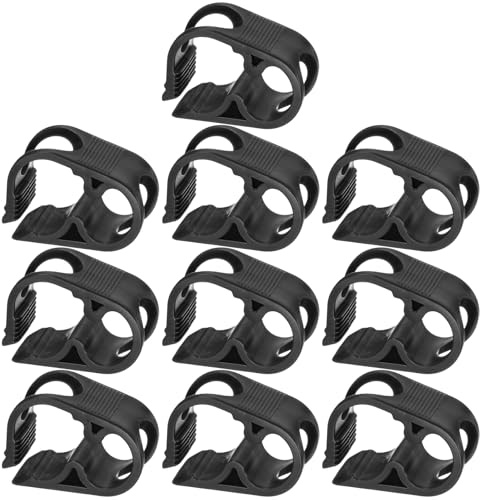 M METERXITY 10-Pack Adjustable Plastic Tubing Clamps 1/4-1/2 Inch Water Flow Control Tube Clip Adjustment Hose Pipe Clips for Beer Bottle/Plumbing/Instruments/Equipment [Black]