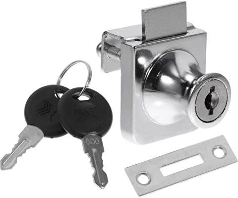 POPETPOP Serrure de Vitrine en Verre Serrure de Sécurité pour Armoire Installation Facile pour Vitrines et Armoires 1 Pièce