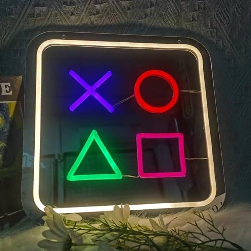QXMH Gamer Neon Sign, LED Gaming Neon Signs USB/Switch, Graphic Decoration Neon Light for Gaming Room Decor Lamp for Gamer Streamer Teenage Boys Room Kids (Grafica)