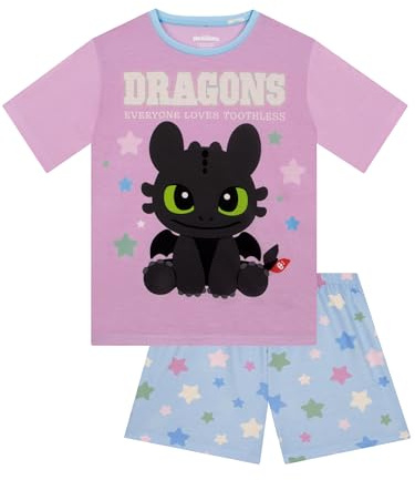 How To Train Your Dragon Pyjamas, Toothless Girls Pyjamas, Dragon Kids Pjs, Girls' Pyjama Sets, Ages 5 To 13 Years