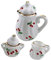 HANABASS 2 Set Mini vaso in ceramica bollitore in miniatura accessorio fai da te piccolo di casa mini tazze Ornamento di piccola casa di mobili mini teiera teiera