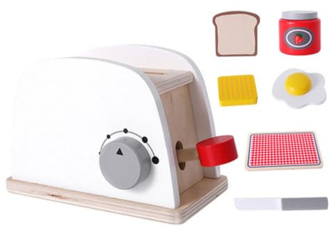 Monetais Ensemble de Jeu de Grille-Pain Pop-up en Bois, Jouet interactif d'apprentissage précoce pour Enfants