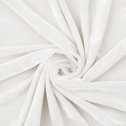 Pannesamt Stoff - 2m x 160cm,Dekostoff Meterware,für DIY Handwerken DekorationVorhänge Gardinen Bühne Tischdecke Möbel Dekostoff (Weiß)