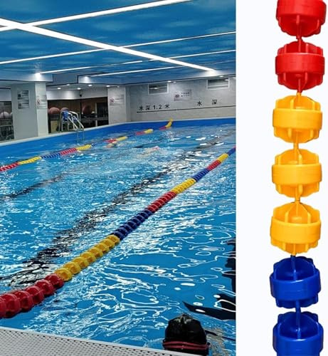 Genérico Kit de división de carriles con Cuerda de Seguridad para Piscinas - Accesorio para boya Flotante antiolas, Cuerda de Nailon de 40 m/132 pies, Ideal para Dividir carriles y Zonas de natación