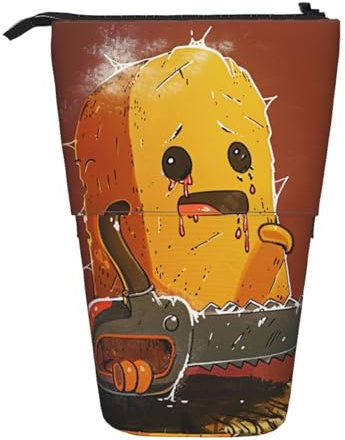 kkvhhyuo Cute Crying Chainsaw Print Pencil Case Big Capacity Aesthetic Pencil Pouch Box with Zipper Portable Pencil Bag Cute for School Students Office Stationery