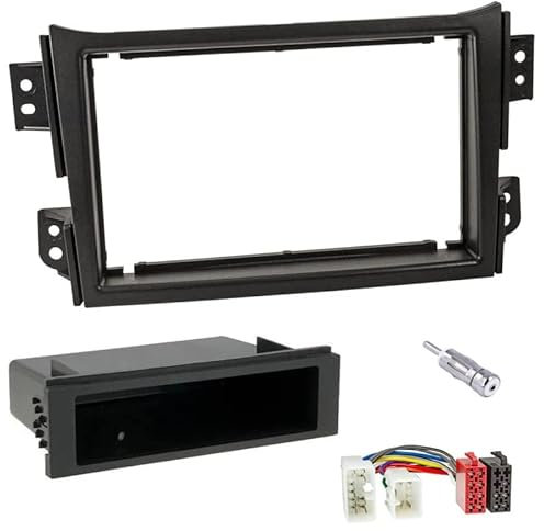 Sound Way - Kit de Montage Autoradio, Façade Cadre de Radio 1 DIN / 2 DIN, Adaptateur Compatible avec Opel Agila, Suzuki