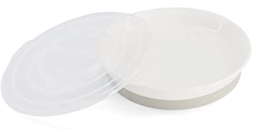 TWISTSHAKE Plato Sellado con Tapa PP y Fondo de Silicona, Alimentación para bebes, Vajilla Libre de BPA, 6+ Meses, Blanco