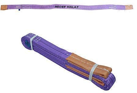 1 Tonne Tragfähigkeit 2 Meter Länge Hebegurt Rundschlinge Hebeband Bergegurt aus Polyster mit Endschlaufen für Kran, Abschleppen Lila