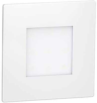 ledscom.de LED Treppenlicht/Wandeinbauleuchte FEX für innen und außen, eckig, weiß, 85 x 85mm, rot