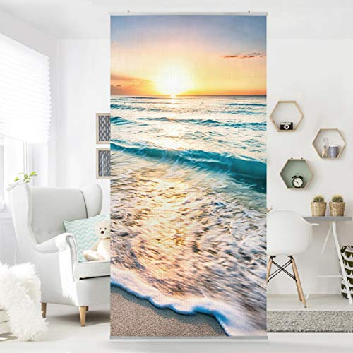 Bilderwelten Raumteiler Sonnenuntergang am Strand 250x120cm inkl. transparenter Halterung