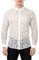 JOGAL Chemise à manches longues pour homme Transparent Motif floral, Peigne de robinet blanc., XL