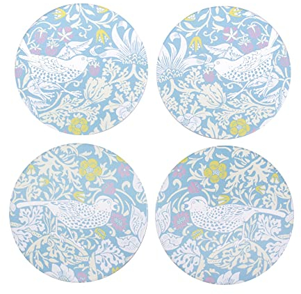 Half Moon Bay 4er-Set Untersetzer – William Morris (Strawberry Thief)