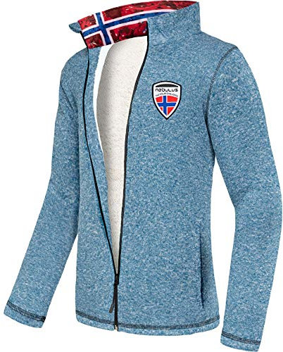 Nebulus Herren Fleecejacke Lagonda, warme Fleece Jacke, mit langem Full-Zip Reißverschluss, Blue net - M