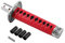 Samurai-Schwert-Schaltknauf,MoreChioce Universal Auto Schalthebel Manueller Schalthebelknauf Automatisch Schaltknauf Getriebekopf Abdeckung mit 4 Adaptern 8mm 9,5mm 10mm und 12mm,Rot + Schwarz