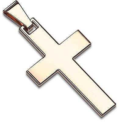 Treuheld® Kreuz Ketten-Anhänger aus Edelstahl | 4 Farben [04.] - Rosegold