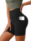 Desol Radlerhose Damen mit Taschen V Cross High Waist Shorts Bauch Kontrolle Kurze Sporthose Damen Sport Shorts für Yoga Laufen
