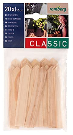 Romberg Holz-Stecketiketten (20 Stück, aus 100Prozent Pinienholz, zur Markierung von Saatgut + Pflanzen, nachhaltig, ökologisch abbaubar) 10293048