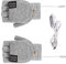 Soekodu USB Beheizte Handschuhe Unisex Fäustling Laptop Handschuhe Stricken Warm Voll/Halb Fingerlos Heizung Wärmer Elektrische Winter Hand Fäustling für Frauen Männer Mädchen (Grau mit Schalter)
