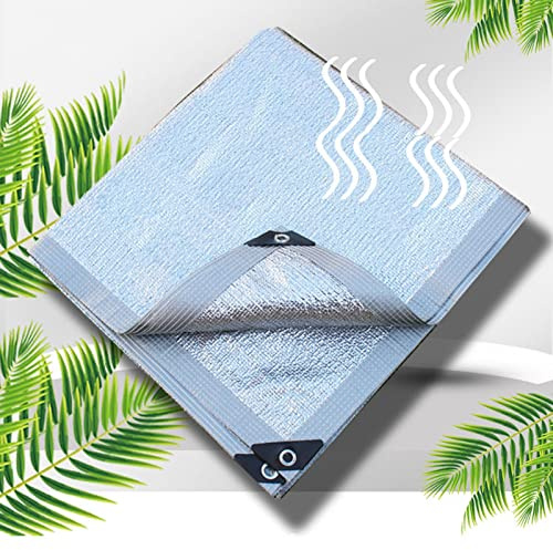 Sonnenschutznetz,Alu Schattennetz Netz 99% Sonnenabweisender Sonnensegel Hitzeschutz UV Schutz für Auto Hund Camping Gewächshäuser reflektierend (4x8m)