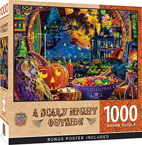 MasterPieces 1000 Piece Halloween Jigsaw Puzzle - A Scary Night Outside - 19.25x26.75