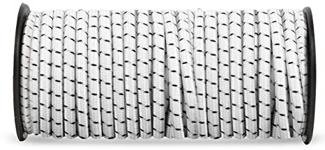 6mm * 10M Weiß&Schwarz elastisches Sicherheitsseil Bungee-Gurte Frachtnetze zur Sicherung von Gegenst?nden DIY-Projekt