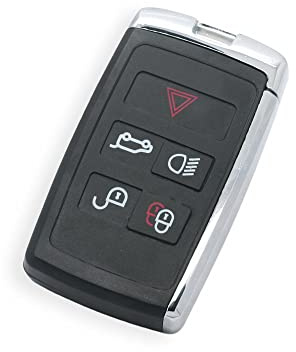 BROVACS Upgraded Modified Key Shell Soft TPU Button Compatible with LAND ROVER Range Rover Evoque Sport Velar JAGUAR 5 Button Keyless Entry Smart Remote Key Case Fob SS702A
