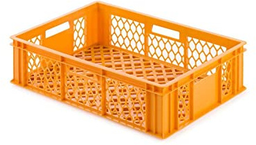 PROREGAL CHEFGASTRO Eurobehälter Bäcker- & Konditorenkasten | HxBxT 17,1x40x60 | 33 Liter | Gelb-Orange | Brötchenkiste, stapelbare Bäckerkiste