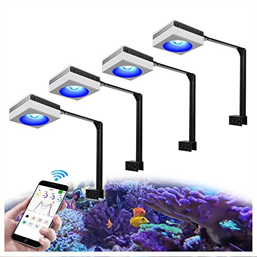 PopBloom RL90 Meerwasser led Aquarium Licht, intelligente App-Steuerung Lampe, Salzwasser Korallen Licht für 180cm 72inch Marine Riff Aquarium Tank