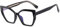kachawoo Cat Eye Brillen Rahmen Anti Blaulicht Optische Brillen Frauen Polygon TR90 Brillen (black with clear)