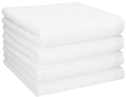 Betz Handtuch 4er Pack Handtücher Set Berlin Größe 50x100 cm 100% Baumwolle - gut trocknend, leichte Qualität - ideal für Sport, Strand, Reisen Farbe weiß