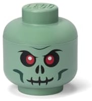 Room Copenhagen Storage Head Small - Green Skeleton - Polypropylene LEGO Storage Box with Lid for Kids' Toy Storage Stackable Organizer and Fun Storage Solution