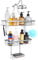 BELLE VOUS Argent Support de Douche Suspendu - 38 x 60 cm, 3-Niveaux Etagere Porte Douche et Savon a Suspendre - avec 3 paniers et 10 Crochets - Rangement Salle de Bain pour Shampoing, Accessoires