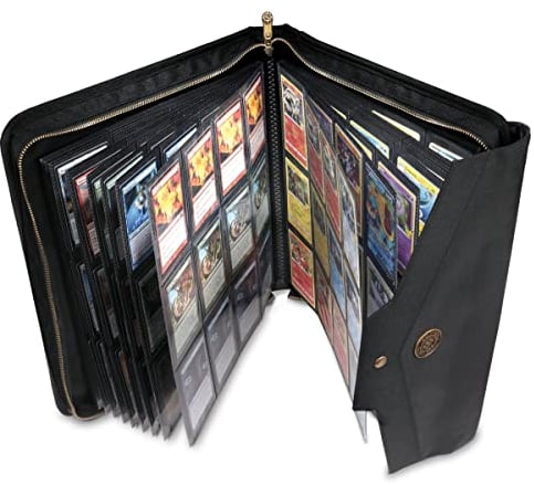 ENHANCE Sammelkarten-Ordneralbum – TCG-Ordner mit 12 Fächern für 624 Karten – Kartenordner mit seitlicher Einschubmöglichkeit und Zubehörtasche, hochwertiges, schützendes Äußeres