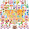 LFCFDX Boba Tea Party Decorations: Bubble Tea Birthday Supplies - Includes Banner, Backdrop, Spirals, Honeycomb Centerpieces, Cake & Cupcake Toppers, Balloons - Colorful, Cartoon - 44 Count
