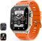 QflFdetall 2023 NUOVO UItra Smart Watch Ultra Series8 NFC Smartwatch 49mDonna Bluetooth Chiamata Impermeabile Wireless Ricarica Bracciale Fitness(Arancione)