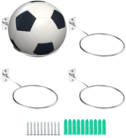 LdawyDE Ballhalterung Wand, 4 Wandhalterung Ballhalter Mit Schrauben Sport Ball Halterung Wand für Basketball Fußball Volleyball Storage Display, 14cm