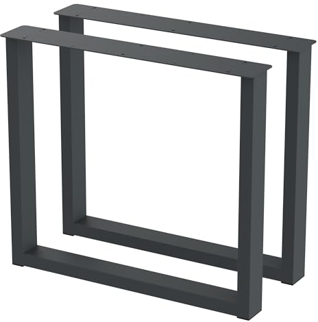 BK Styl 2 Stück Tischbeine aus Metall U-Form | Tischgestell aus 80x40mm Profilen | Tischkufen Tischfüße Möbelbeine für Schreibtische & Esstische (815x720mm Anthracit)