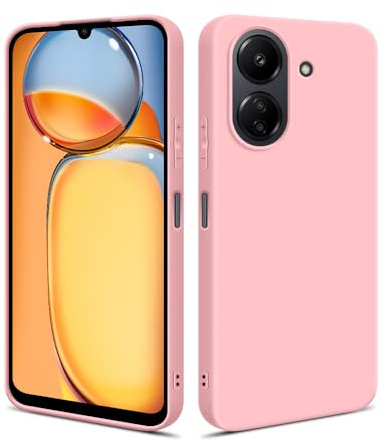 HSP Cover per Xiaomi Redmi 13C, Custodia Silicone, Slim Case, Sottile, Rosa | TPU morbido opaco, antiurto, antigraffio, tagli precisi, bordi rialzati, protezione telefono, phone e smartphone