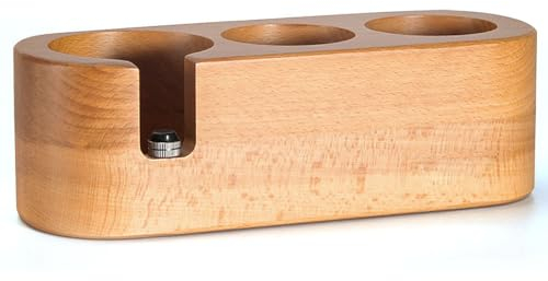 JOYONE Espresso Tamperstation, DREI-in-einem natürliche Massive Holz tampingstation passend für 58mm Tamper/Distributor und Portafilter, Espresso Tamper Station, passend für die meisten Kaffeezubehör