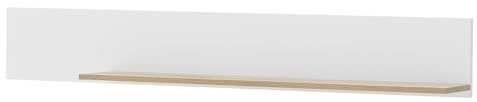 Lomadox Wandboard Wandregal Regal Bücherregal modern weiß matt mit Eiche 150x22x20,6 cm