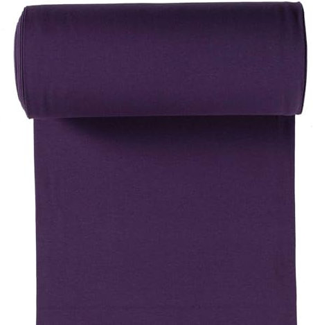 10m Rolle Bündchenstoff Uni 35/70cm Schlauchware Oeko-Tex Jersey Bezugsstoff elastisch, Farbe:lila