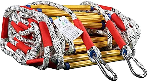 Feuerleitern, Strickleitern, feuerfeste Notfall-Fluchtleitern, schwere Sicherheitsleitern mit Karabinern, perfekte Strickleitern für Fenster und Balkone (15m(49.2FT))