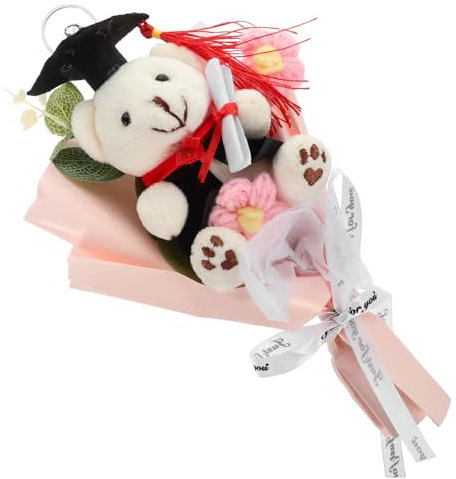 HOLIDYOYO Ramo De Flores De Graduación Oso Doctor De Peluche para Estudiantes Adorno para Fiestas y Celebraciones Decoración Suave y Agradable