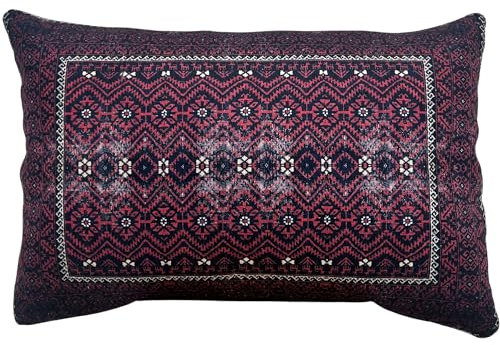 EASTERNRUGARTS Kelim-Kissenbezüge, Lendenkissen, handgefertigt, ethnischer Boho-Stil, Bauernhaus, weiche Baumwolle, Kissen für Sofa, Wohnzimmer, Schlafzimmer, Teppich, bedrucktes Kissen (Y-280)