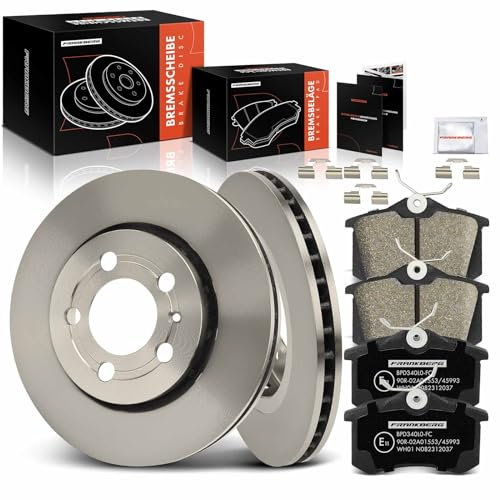 Frankberg 2x Bremsscheiben + 4x Bremsbeläge Hinten Kompatibel mit A3 8L1 1.8L 1999-2003 Golf IV 1J1 1.6L-3.2L 1997-2005 Bo.ra 1J2 1.6L-2.8L 1998-2013 Replace# 8N0615601B 1E0698451D